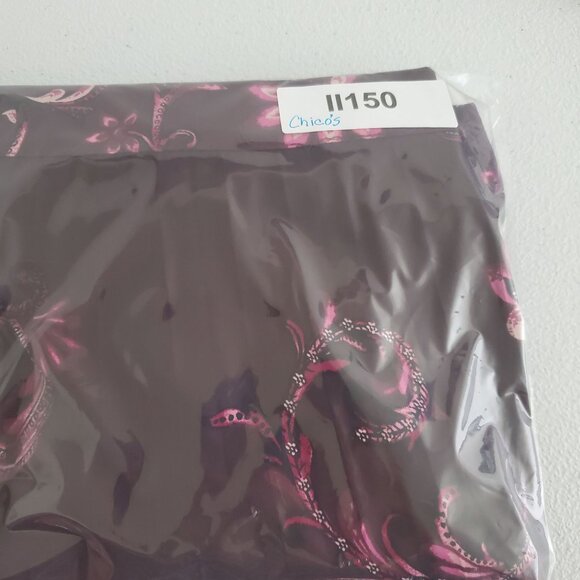 Chicos Womens Burgundy Floral Midi Skirt Size 2.5 US 14 Pleated Career Business - Picture 8 of 8